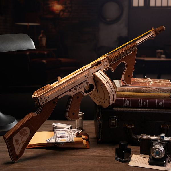 Пістолет-кулемет Томпсона 3D пазл. Rokr Submachine Gun 3D Wooden Puzzle LQB01 LQB01 фото