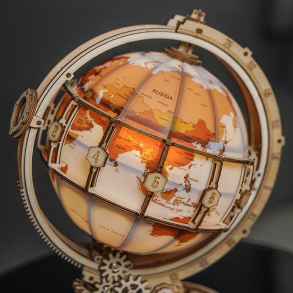 Глобус, з підсвіткою 3D пазл з дерева. ROKR Luminous Globe ST003 ST003 фото