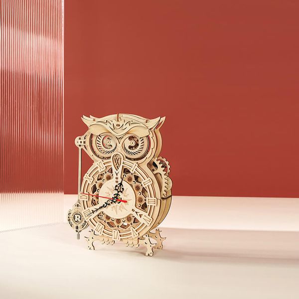Годинник у вигляді сови 3D пазл. ROKR Owl Clock LK503  LK503 фото