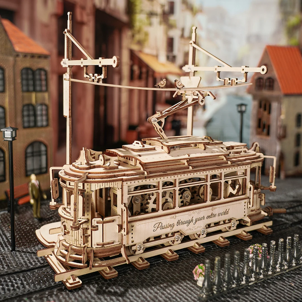 Міський трамвай 3D пазл з дерева. ROKR Classic City Tram 3D Puzzle LK801 LK801 фото