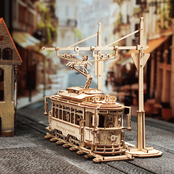 Міський трамвай 3D пазл з дерева. ROKR Classic City Tram 3D Puzzle LK801 LK801 фото