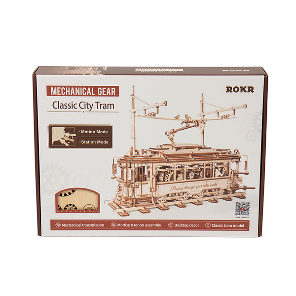 Міський трамвай 3D пазл з дерева. ROKR Classic City Tram 3D Puzzle LK801 LK801 фото