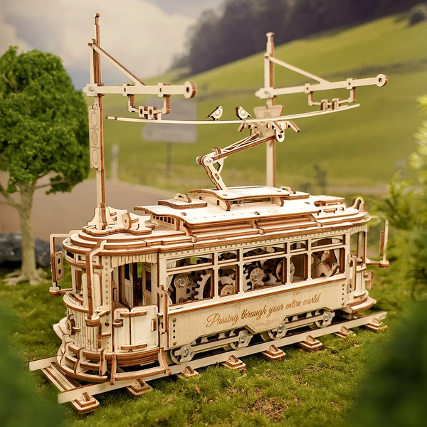 Міський трамвай 3D пазл з дерева. ROKR Classic City Tram 3D Puzzle LK801 LK801 фото