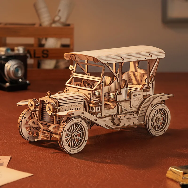 Вінтажний автомобіль 3D пазл з дерева. ROKR Vintage Car 3D Wooden Puzzle MC801 MC801 фото